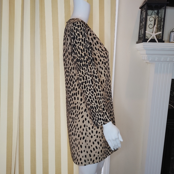 JCREW LEOPARD SHIFT DRESS WITH POCKETS, CAMEL/BLACK 2 - Picture 5 of 9